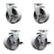 Service Caster 5 Inch Semi Steel Cast Iron Swivel Caster Set with Roller Bearings 2 Brakes SCC-20S520-SSR-2-TLB-2 - alternate 2